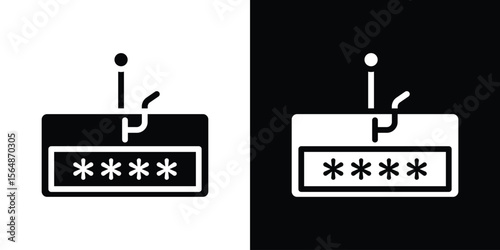 Password phishing icon illustration doodle. Flat illustration vector set