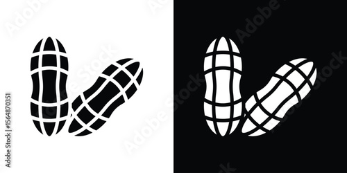 Peanut icon illustration doodle. Flat illustration vector set