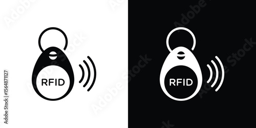 RFID key tag icon illustration doodle. Flat illustration vector set