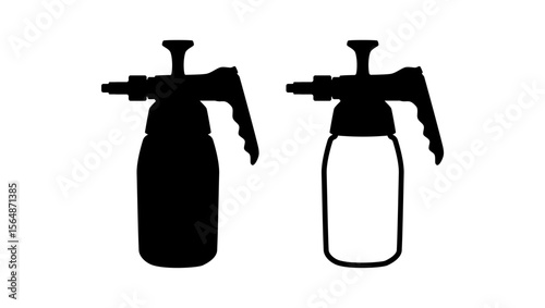 Solvent Needle Dispensing Bottle, Black Isolated Silhouette