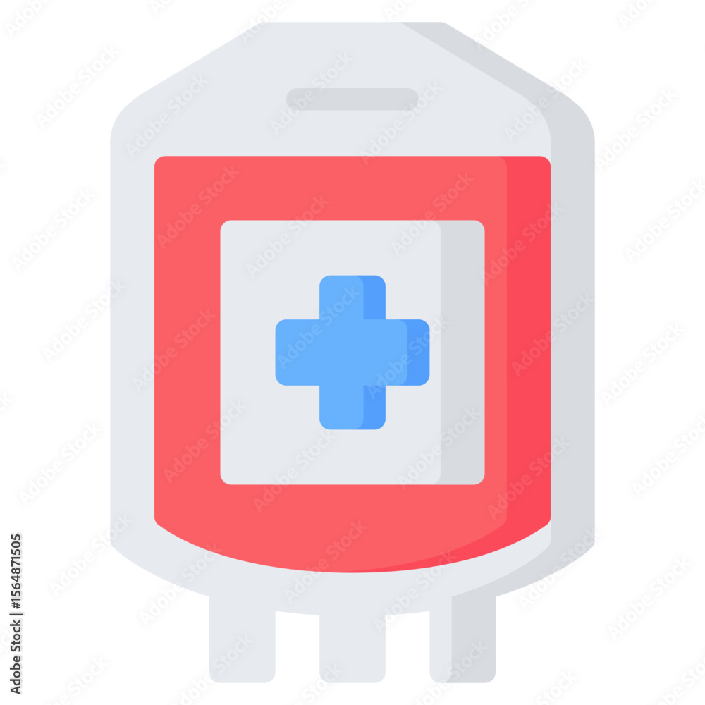 Obraz premium Blood Bag Icon, Flat style icon vector illustration, Suitable for website, mobile app, print, presentation, infographic and any other project.