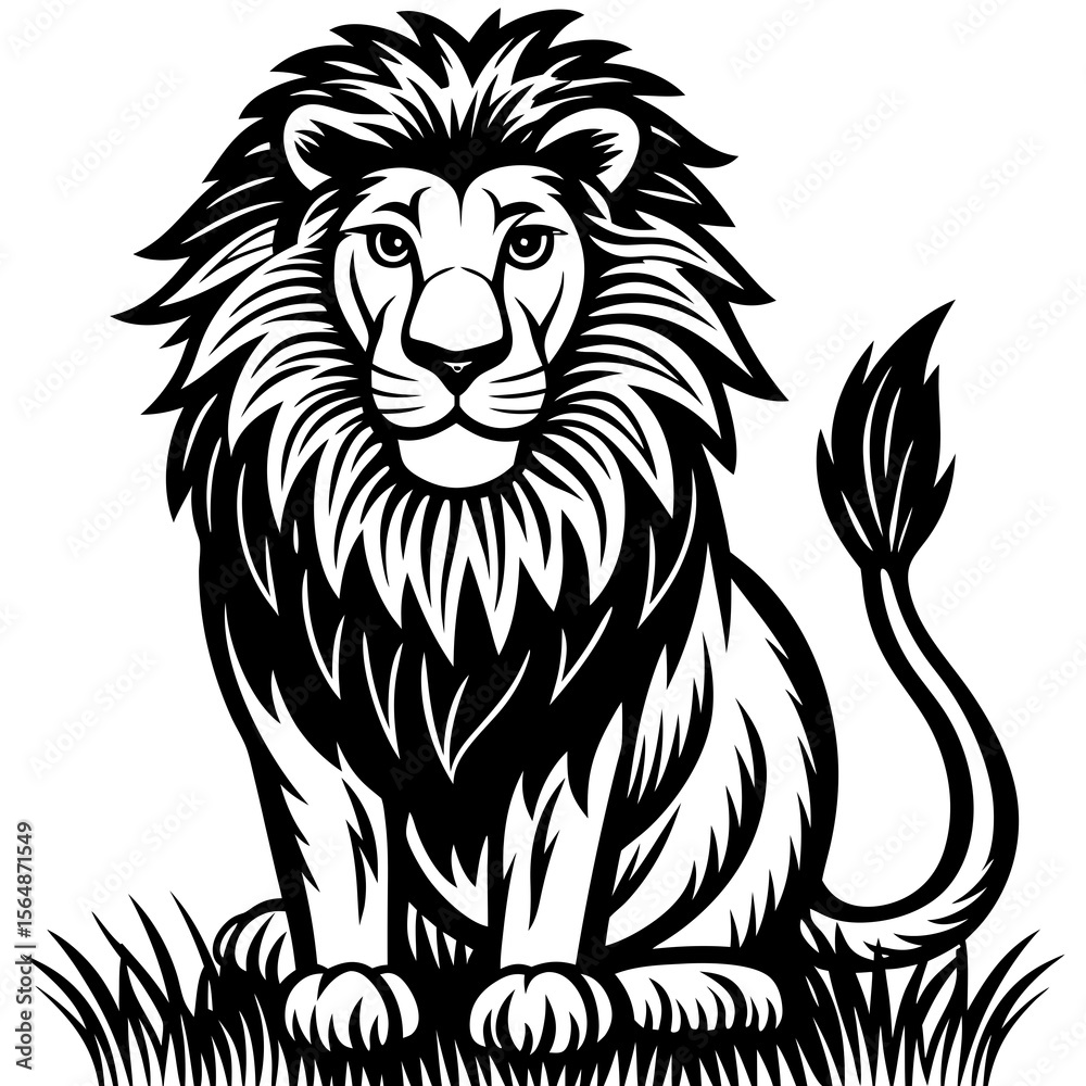 Obraz premium lion vector illustration