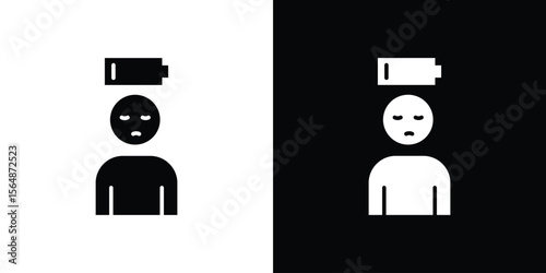 Tired person icon illustration doodle. Flat illustration vector set