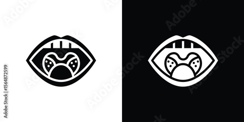 Tonsillitis icon illustration doodle. Flat illustration vector set