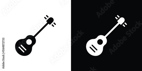 Ukulele icon illustration doodle. Flat illustration vector set