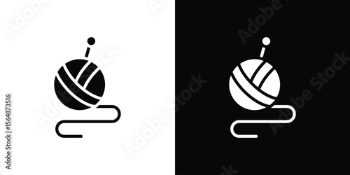 Wool ball icon illustration doodle. Flat illustration vector set