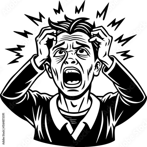 angry man screaming