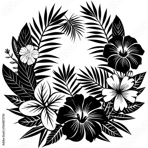 black and white flowers