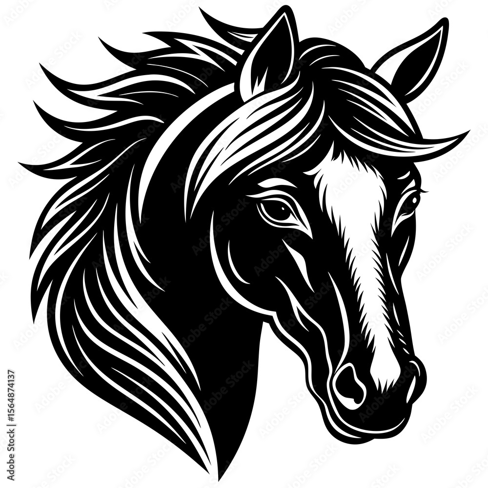 Obraz premium horse head silhouette