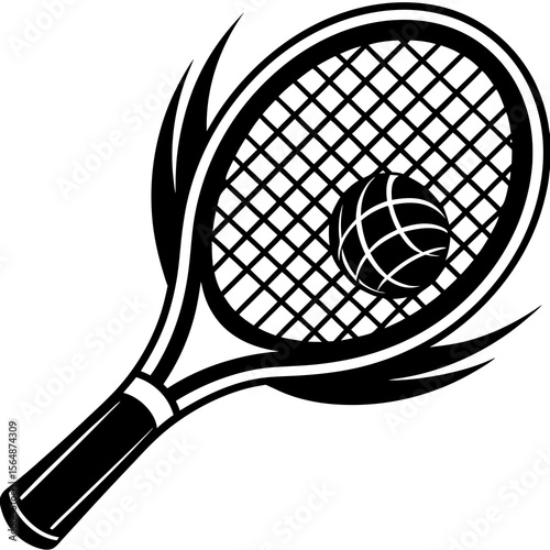 tennis racket and ball