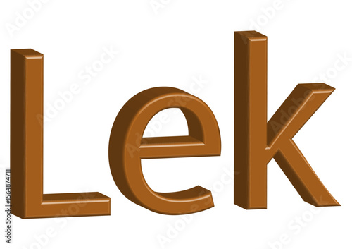 Albanian Lek Currency 3D Text - Money & Finance Vector