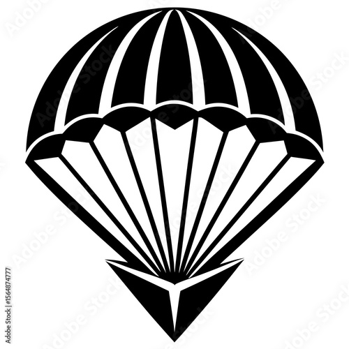 parachute icon on black background