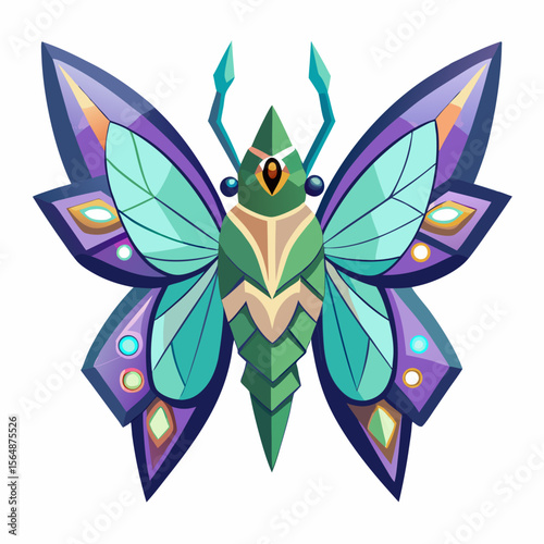 fantasy butterfly with crystal wings vector