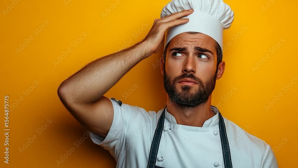 Chef reflecting studio portrait