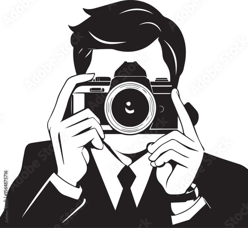 The Photographer's Gaze: A silhouette showcases a photographer holding a camera, capturing the essence of visual storytelling.