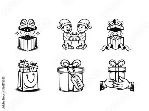 Gift giving celebration and shopping gift box present
