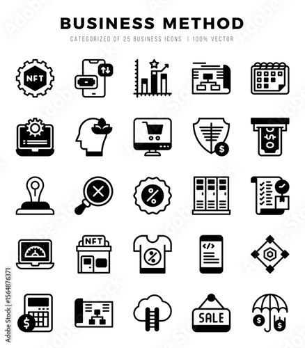 Business Method icons set for website and mobile site and apps.