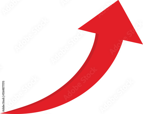 Red arrow isolated on white. A 3D illustration symbolizing business growth and market leadership