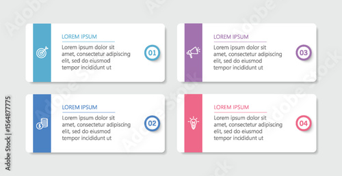  Business vector infographic template with 4 options or steps. Can be used for workflow layout, diagram, annual report, web design