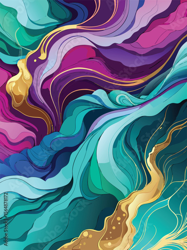 Abstract background with colorful waves. Vector illustration. Can be used for wallpaper, pattern fills, web page background,surface textures.