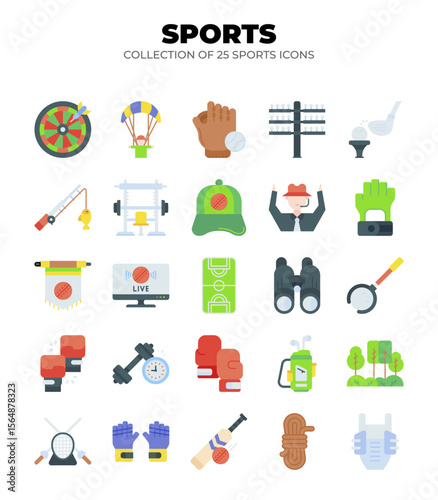 Collection of 25 Sport Icons.  Cricket. Golf. Boxing. and More!