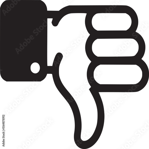 Thumbs down icon vector illustration hand gesture dislike symbol negative feedback bad unlike disapproval 100 on transparent background