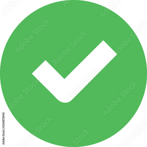 Green check mark icon, a symbol of acceptance and correct choice on the web