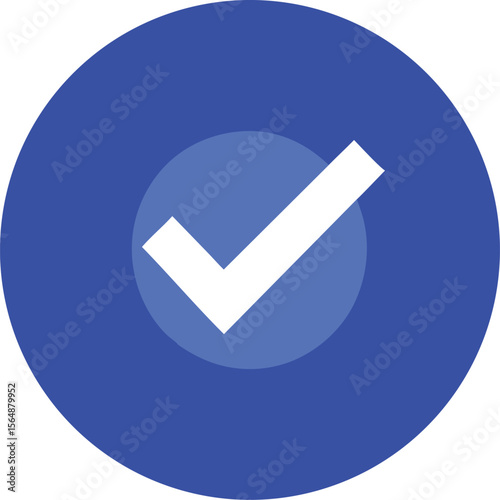 Green round glossy checkmark icon button for web design and confirmation