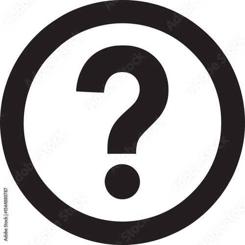 Question mark icon vector illustration symbol of query help faq support and problem solving in black color on transparent background