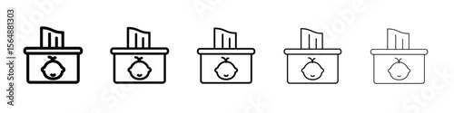 baby wipe icon web Vector collection in black strokes