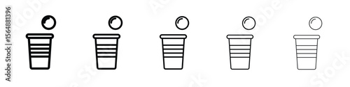 Beer pong icon web Vector collection in black strokes