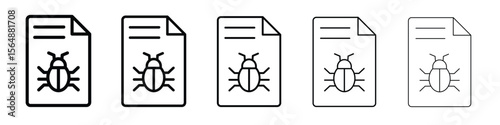 Bug report icon web Vector collection in black strokes