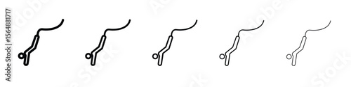 Bungee jumping icon web Vector collection in black strokes