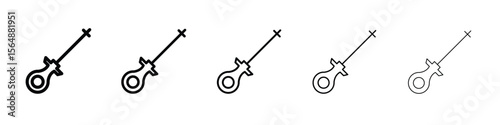 Car dipstick icon web Vector collection in black strokes
