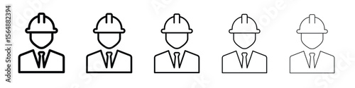Civil Engineer icon web Vector collection in black strokes