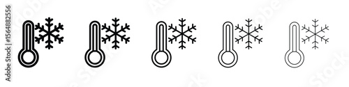 Cold icon web Vector collection in black strokes