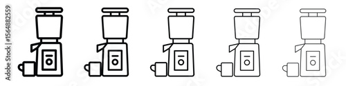 Cold pressed juicer icon web Vector collection in black strokes