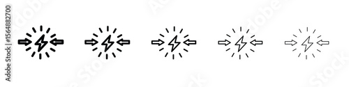 Conflict icon web Vector collection in black strokes