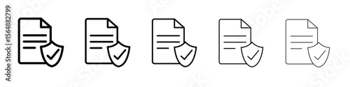 Contract coverage icon web Vector collection in black strokes