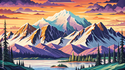 Denali Majesty Alaskan Wilderness and Towering Peaks showcase North America’s raw grandeur rugged Alaskan terrain rising above forests, tundra, glaciers, and wildlife in epic scale