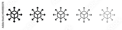 Distribution box icon web Vector collection in black strokes
