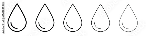 Drop icon web Vector collection in black strokes