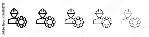 Engineer icon web Vector collection in black strokes