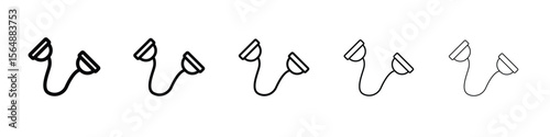 Exercise bands icon web Vector collection in black strokes