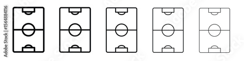 Football field icon web Vector collection in black strokes