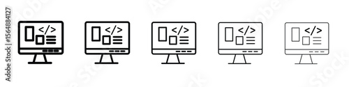 Front end icon web Vector collection in black strokes