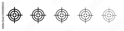 Gun target icon web Vector collection in black strokes