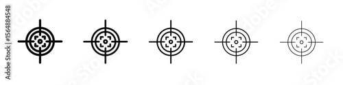 Gun target icon web Vector collection in black strokes
