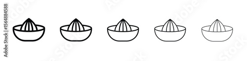 Hand Juicer icon web Vector collection in black strokes