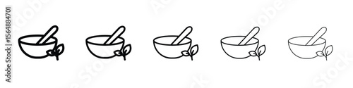 Herbal medicine icon web Vector collection in black strokes